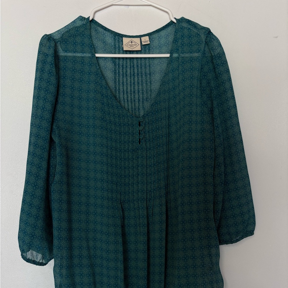 Teal Patterned Blouse